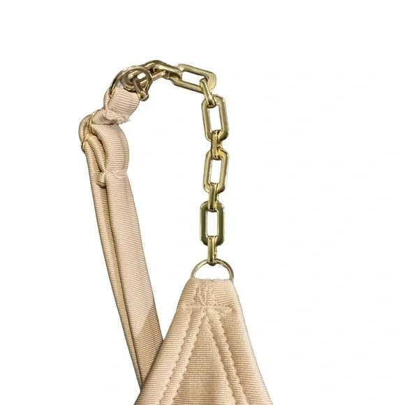 Shade & Shore Shimmer Gold Bikini Top with Gold Accents - Picture 3 of 3